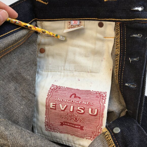 Evisu Lot 0001 Baggy Fit Button Fly Selvedge Jeans 30 - Picture 10 of 14